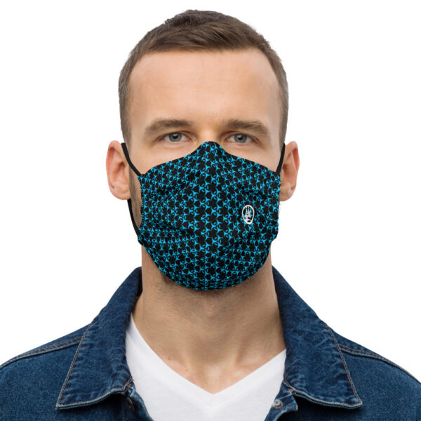 Hazard Blue Premium Face Mask - Uberzombie