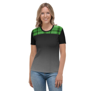 Green Plaid Women's T-shirt - Uberzombie