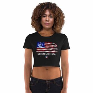 UZ USA Flag Women’s Crop Tee - Uberzombie