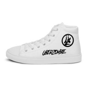 mens high top canvas shoes white left outside Image