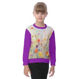 Flower Feilds-All-Over Print Girl's Heavy Fleece Sweatshirt