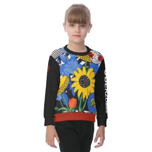 Floral Colors-All-Over Print Kid's Heavy Fleece Sweatshirt