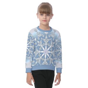 Snowflake-All-Over Print Kid's Heavy Fleece Sweatshirt